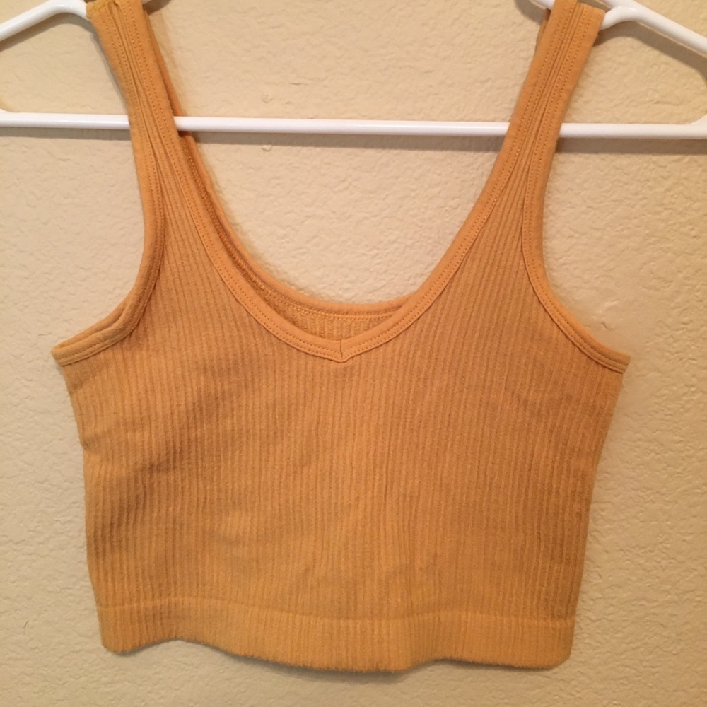UO honey colored ribbed crop top